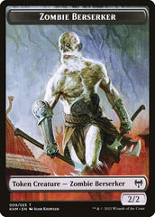 Human Warrior // Zombie Berserker Double-Sided Token [Kaldheim Tokens] | Tabernacle Games