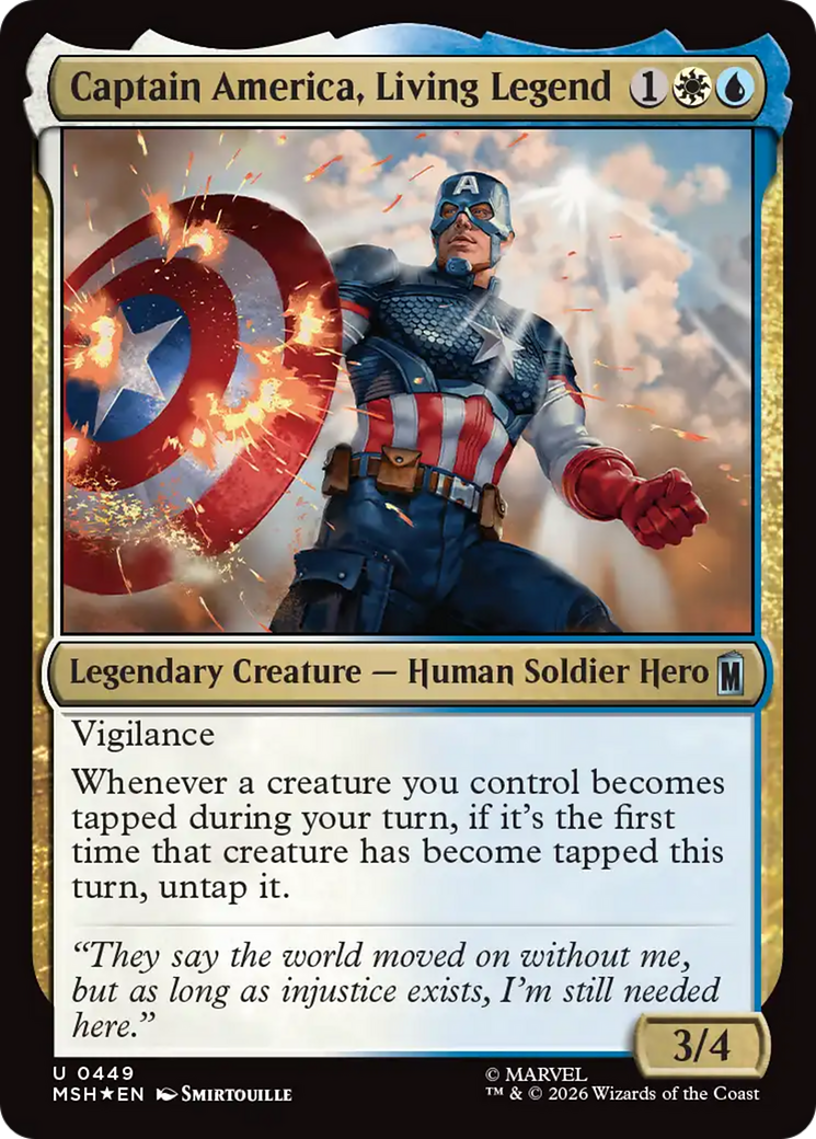 Captain America, Living Legend (Surge Foil) [Marvel Super Heroes] | Tabernacle Games