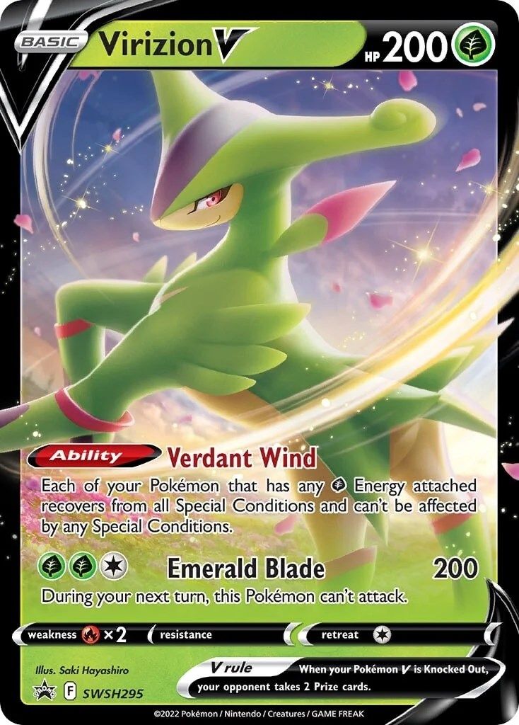 Virizion V (SWSH295) (Jumbo Card) [Sword & Shield: Black Star Promos] | Tabernacle Games