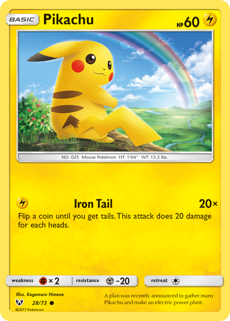Pikachu (28/73) [Sun & Moon: Shining Legends] | Tabernacle Games