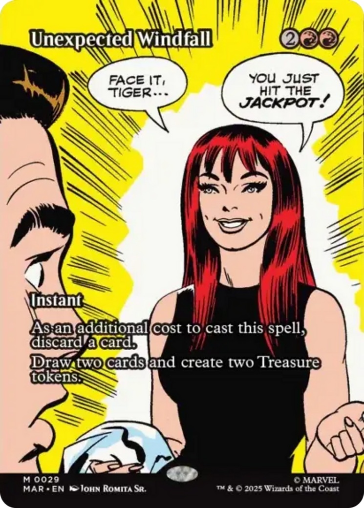 Unexpected Windfall (Borderless) [Marvel's Spider-Man: Eternal-Legal] | Tabernacle Games