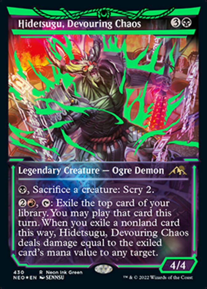 Hidetsugu, Devouring Chaos (Neon Ink Green) [Kamigawa: Neon Dynasty] | Tabernacle Games