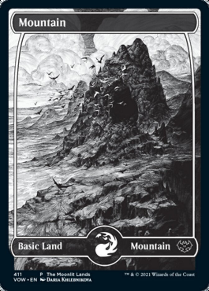 Mountain (The Moonlit Lands) (Foil Etched) [Innistrad: Crimson Vow Promos] | Tabernacle Games