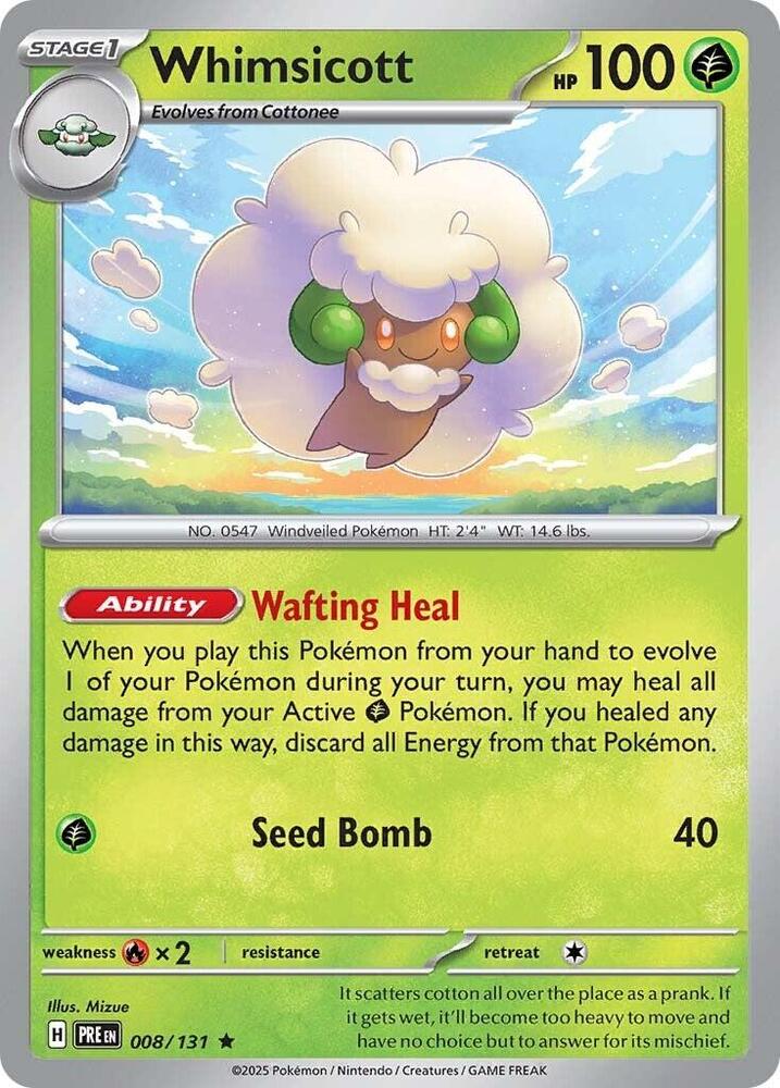 Whimsicott (008/131) [Scarlet & Violet: Prismatic Evolutions] | Tabernacle Games