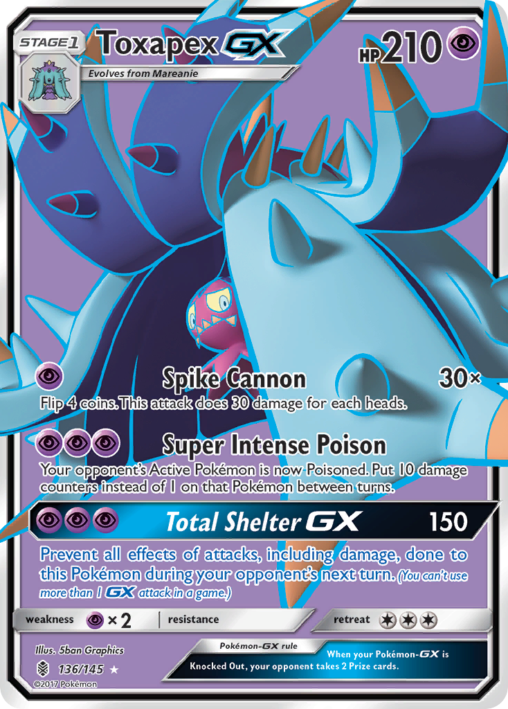 Toxapex GX (136/145) [Sun & Moon: Guardians Rising] | Tabernacle Games