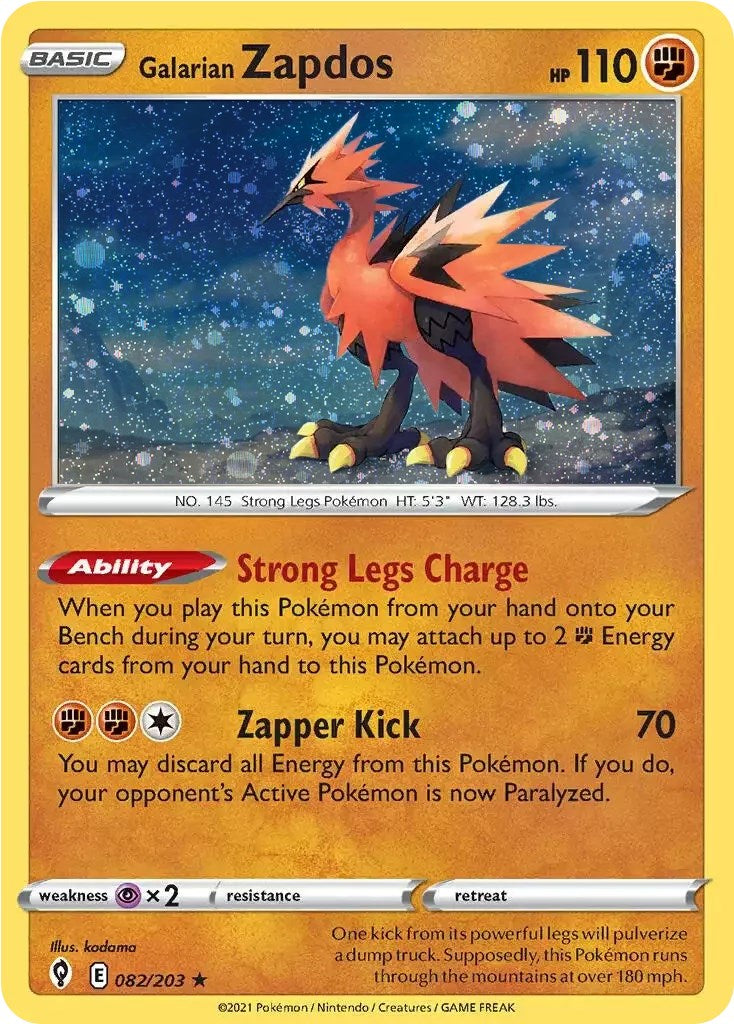 Galarian Zapdos (082/203) (Cosmos Holo) [Sword & Shield: Evolving Skies] | Tabernacle Games