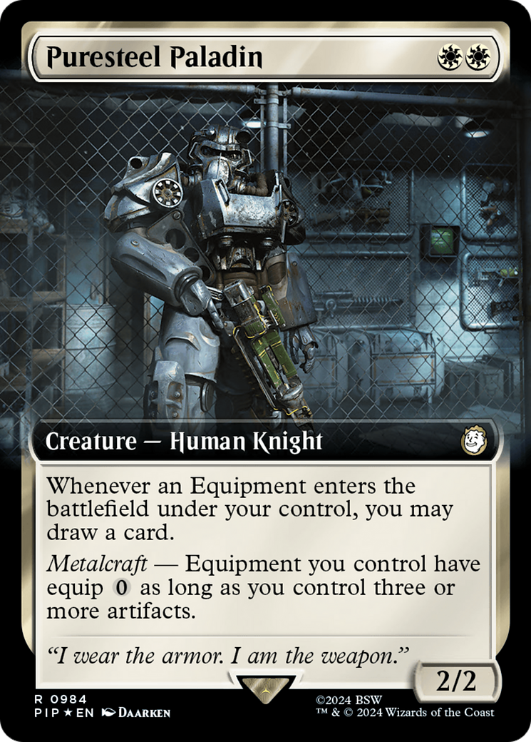 Puresteel Paladin (Extended Art) (Surge Foil) [Fallout] | Tabernacle Games