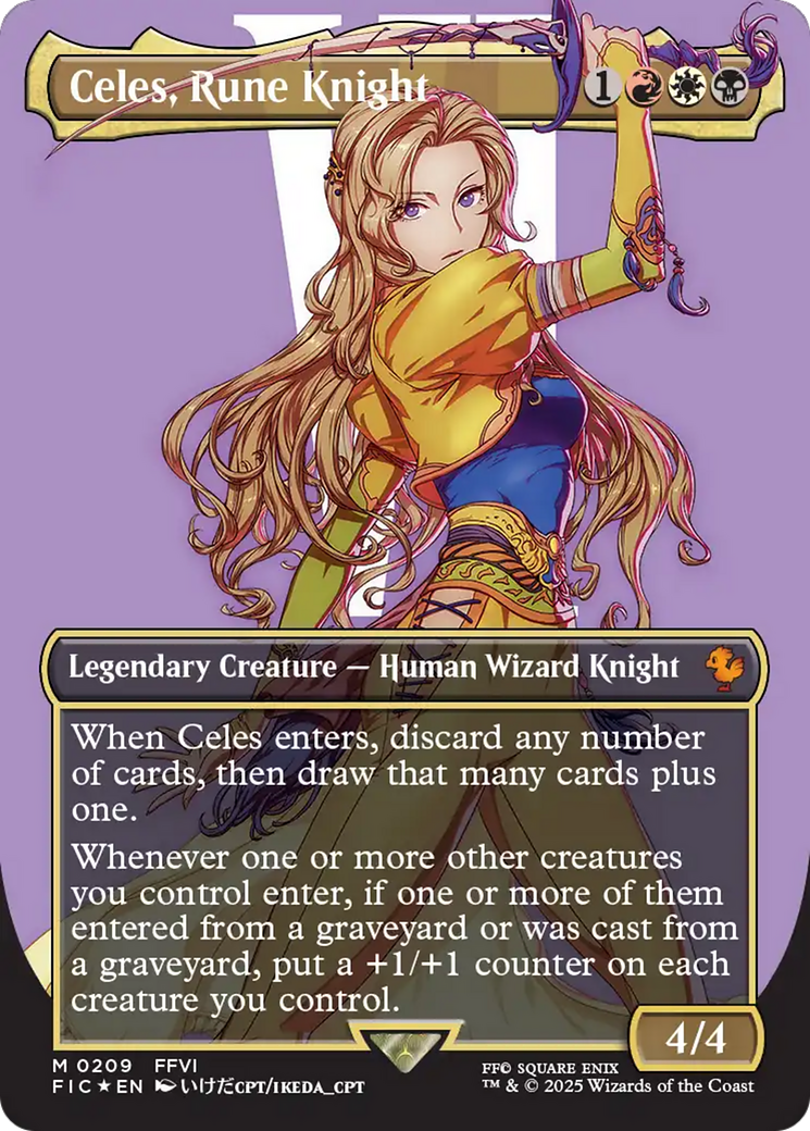 Celes, Rune Knight (Borderless) (Surge Foil) [FINAL FANTASY Commander] | Tabernacle Games