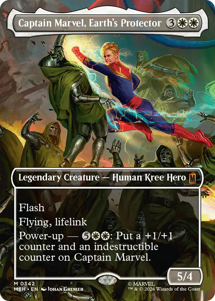 Captain Marvel, Earth's Protector (Borderless) (0342) [Marvel Super Heroes] | Tabernacle Games