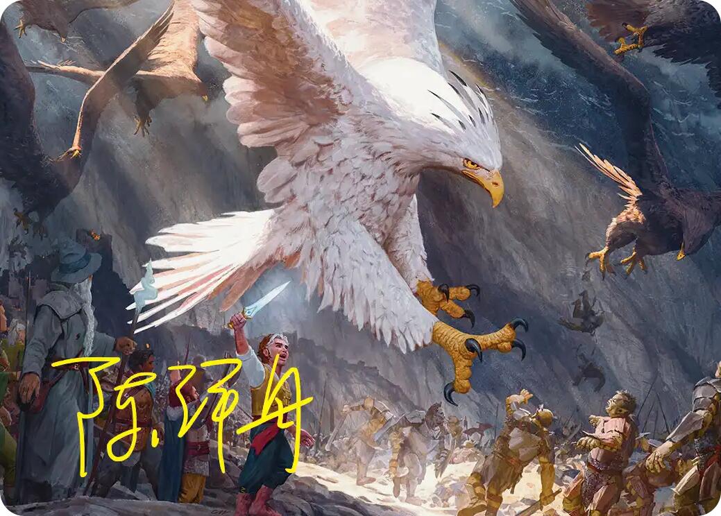 The Eagles Are Coming! Art Card (Gold-Stamped Signature) [The Hobbit Art Series] | Tabernacle Games