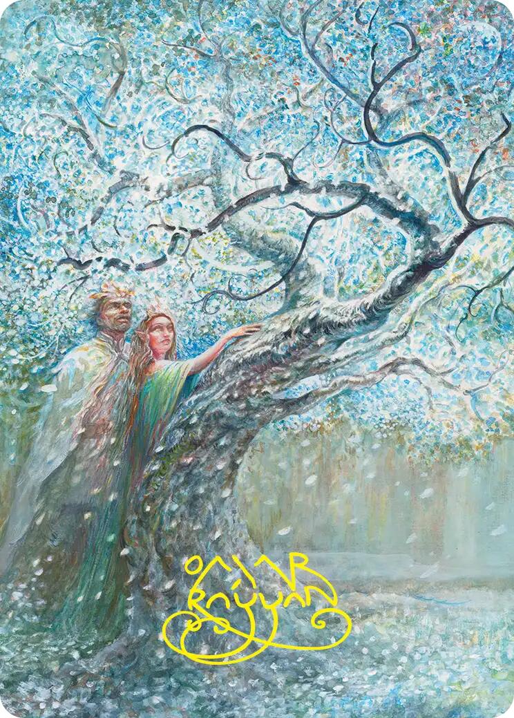 Flowering of the White Tree Art Card (Gold-Stamped Signature) [The Hobbit Art Series] | Tabernacle Games