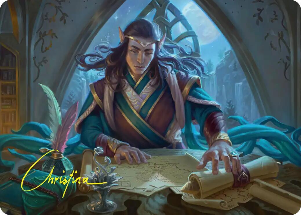 Elrond, Moon-Reader Art Card (Gold-Stamped Signature) [The Hobbit Art Series] | Tabernacle Games