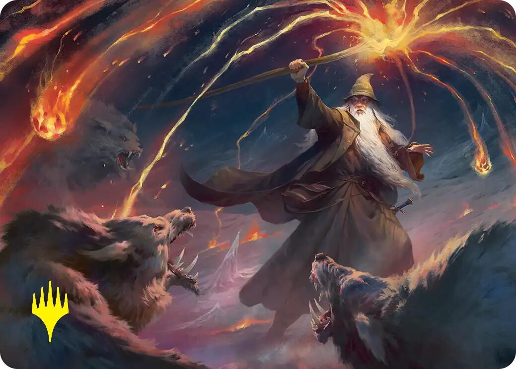 Gandalf, Shadow's Foe Art Card (Gold-Stamped) [The Hobbit Art Series] | Tabernacle Games