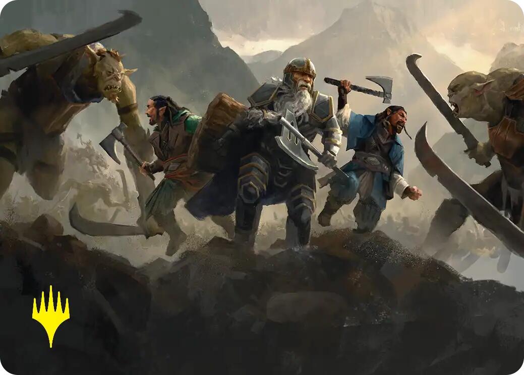 Struggle of Howling Steel Art Card (Gold-Stamped) [The Hobbit Art Series] | Tabernacle Games