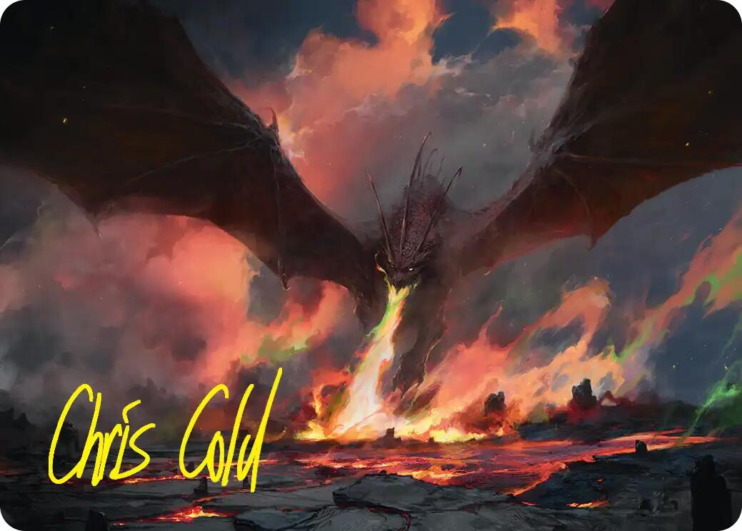 Smaug, the Great Calamity Art Card (Gold-Stamped Signature) [The Hobbit Art Series] | Tabernacle Games