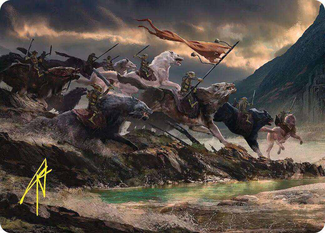 Tide of Fury and Disorder Art Card (Gold-Stamped Signature) [The Hobbit Art Series] | Tabernacle Games