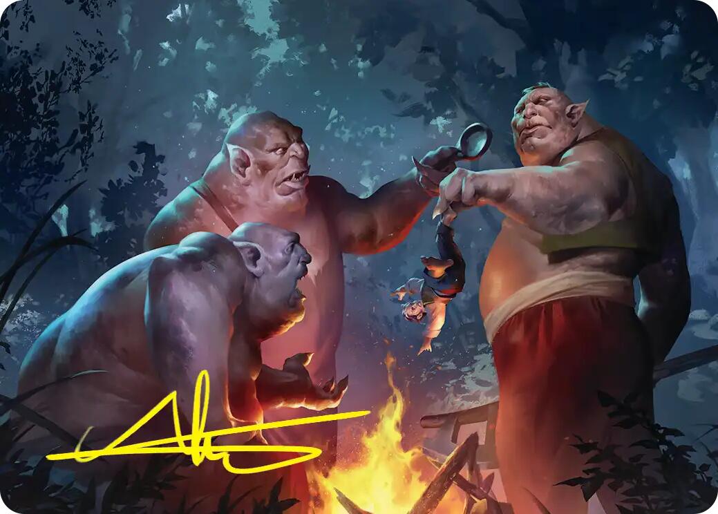 Tom, Bert, and William Art Card (Gold-Stamped Signature) [The Hobbit Art Series] | Tabernacle Games