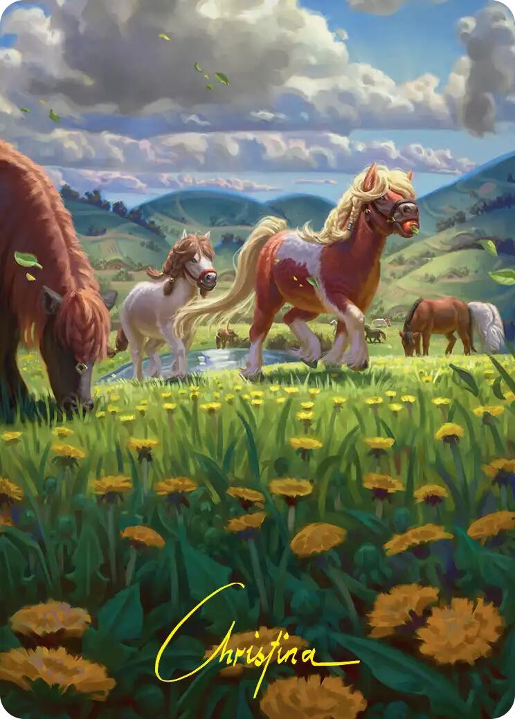 Troop of Ponies Art Card (Gold-Stamped Signature) [The Hobbit Art Series] | Tabernacle Games