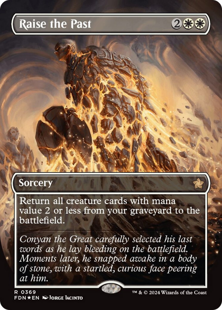 Raise the Past (Borderless) (Mana Foil) [Foundations] | Tabernacle Games