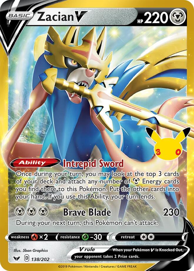 Zacian V (138/202) [Mega Evolution: 30th Celebration Classic Collection] | Maze of Fitzroy