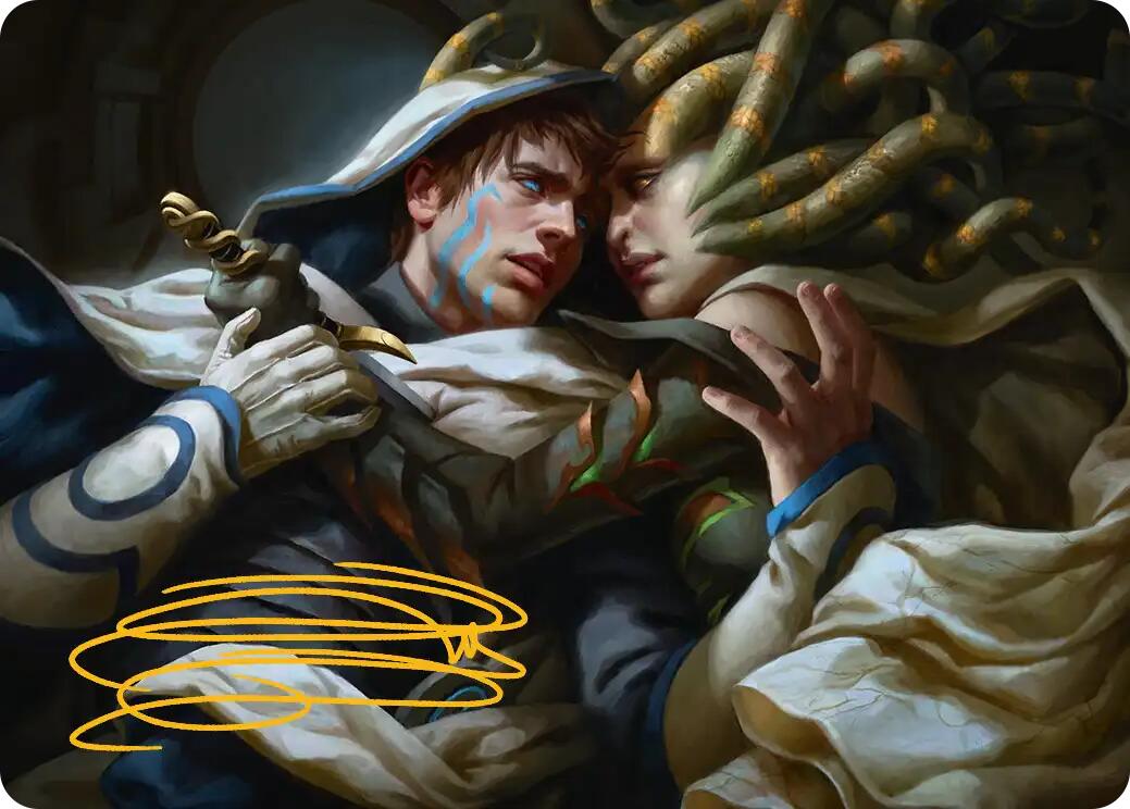 Vraska's Final Mercy Art Card (Gold-Stamped Signature) [Reality Fracture Art Series] | Tabernacle Games