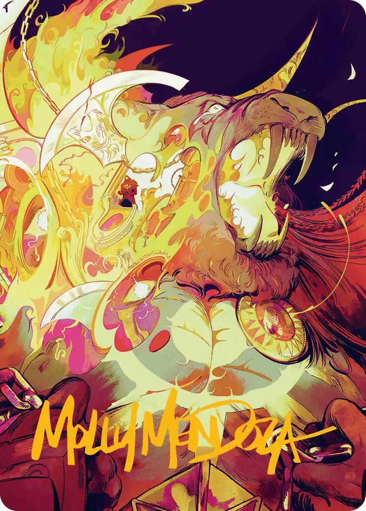 Ajani's Anguish Art Card (Gold-Stamped Signature) [Reality Fracture Art Series] | Tabernacle Games