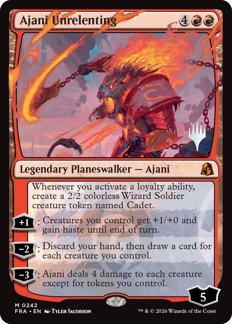 Ajani Unrelenting [Reality Fracture Promos] | Tabernacle Games