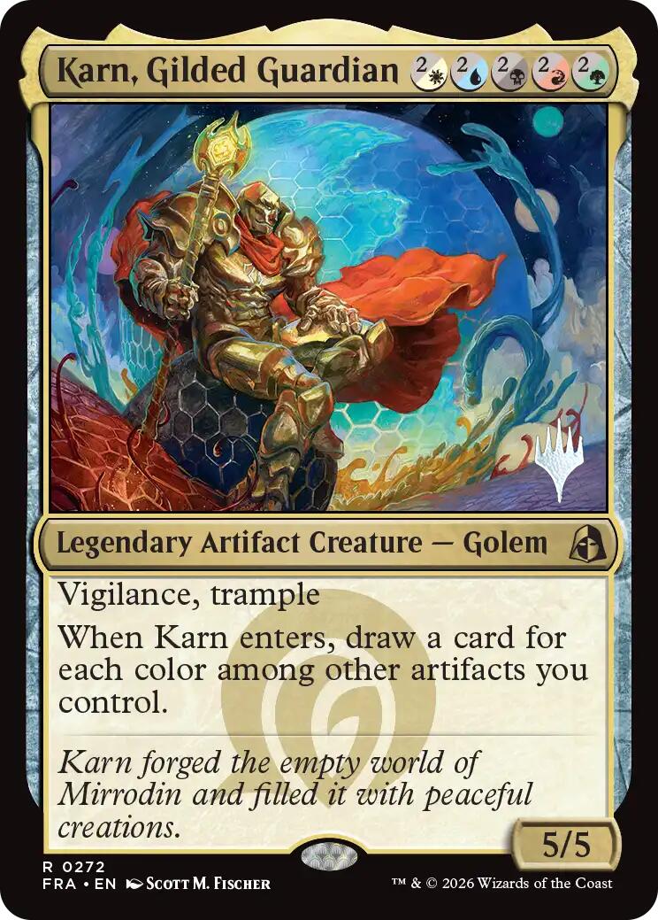 Karn, Gilded Guardian [Reality Fracture Promos] | Tabernacle Games