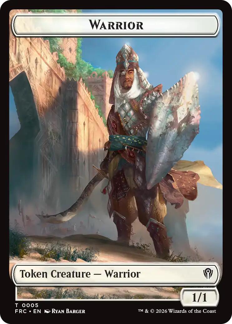 Warrior // Shark Double-Sided Token [Reality Fracture Commander Tokens] | Tabernacle Games