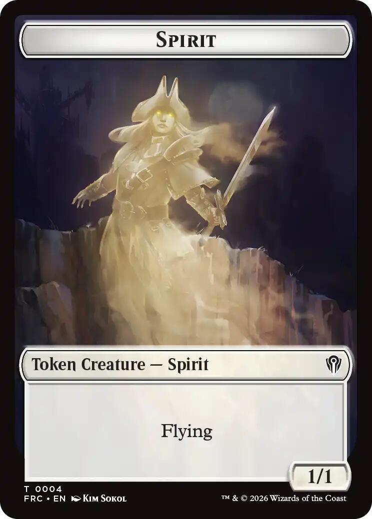 Spirit // Jace Double-Sided Token [Reality Fracture Commander Tokens] | Tabernacle Games