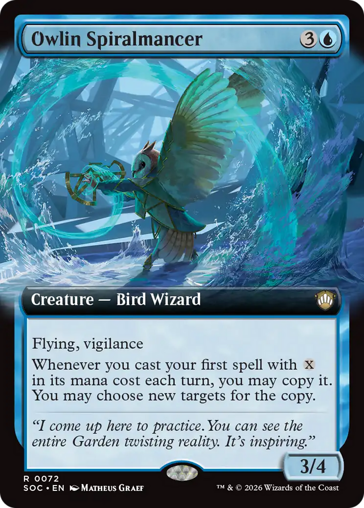 Owlin Spiralmancer (Extended Art) [Secrets of Strixhaven Commander] | Tabernacle Games