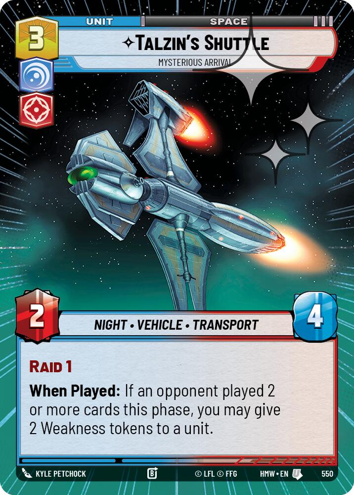 Talzin's Shuttle - Mysterious Arrival (550) (Hyperspace Foil) (550) [Homeworlds] | Tabernacle Games