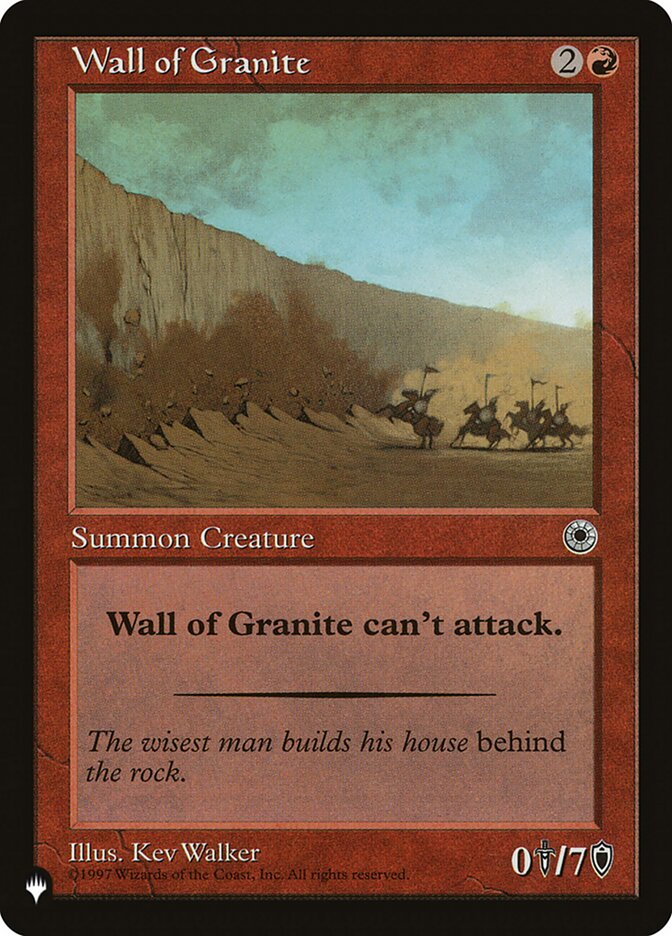 Wall of Granite [The List] | Tabernacle Games