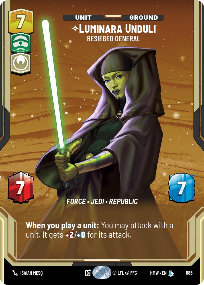 Luminara Unduli - Besieged General (886) (Prestige Foil) (886) [Homeworlds] | Tabernacle Games
