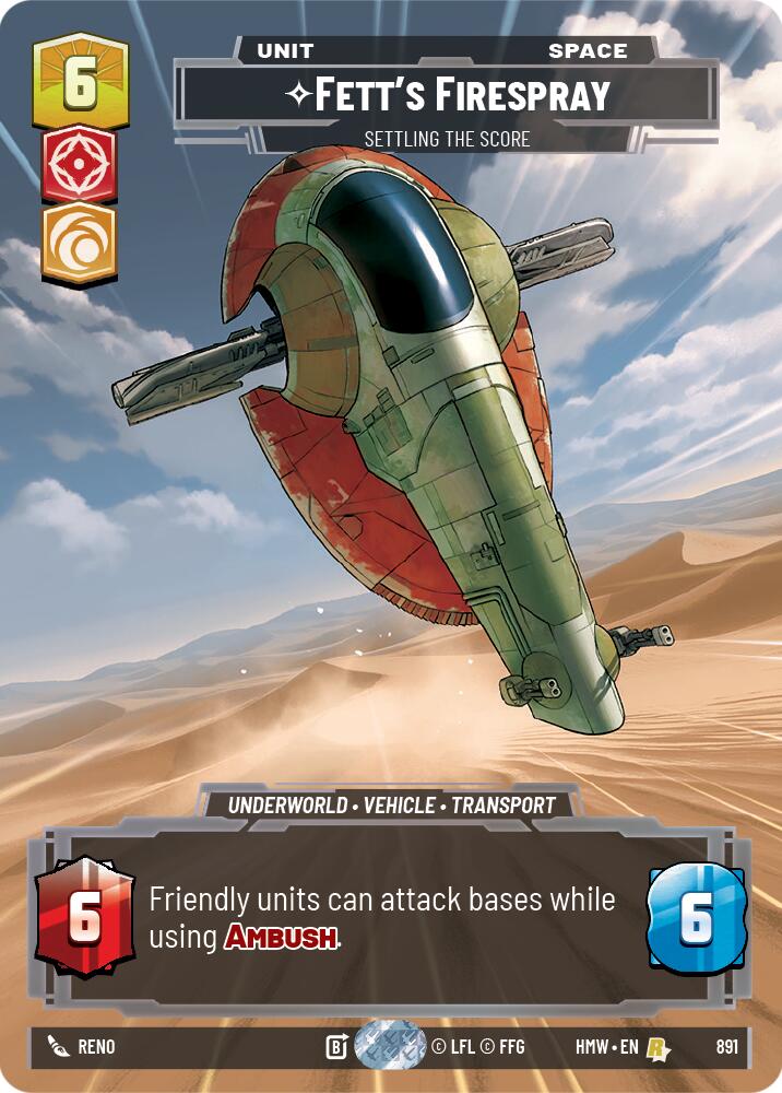 Fett's Firespray - Settling the Score (891) (Prestige Foil) (891) [Homeworlds] | Tabernacle Games
