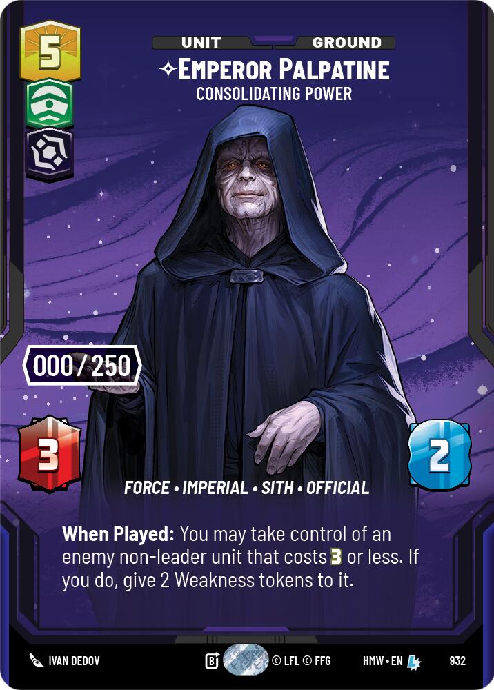 Emperor Palpatine - Consolidating Power (932) (Serialized) (932) [Homeworlds] | Tabernacle Games