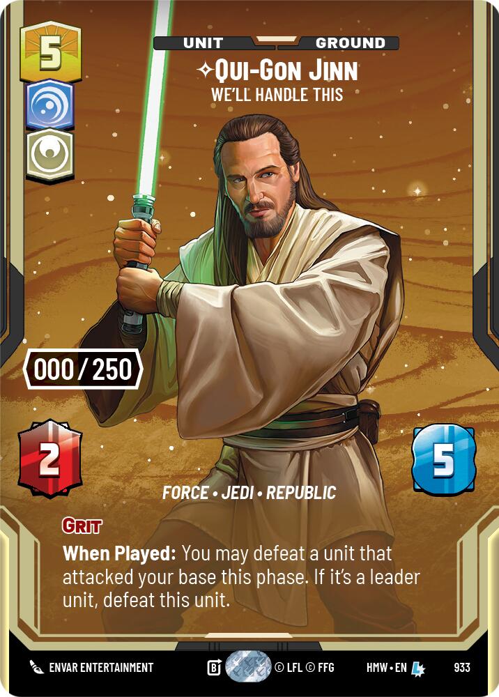 Qui-Gon Jinn - We'll Handle This (933) (Serialized) (933) [Homeworlds] | Tabernacle Games