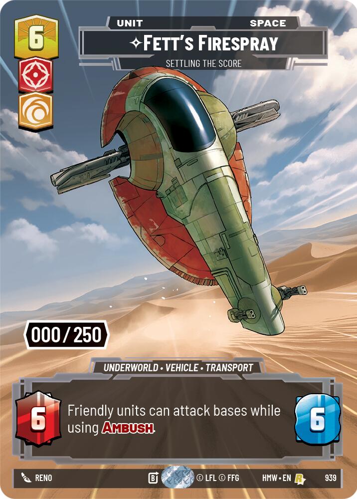 Fett's Firespray - Settling the Score (939) (Serialized) (939) [Homeworlds] | Tabernacle Games
