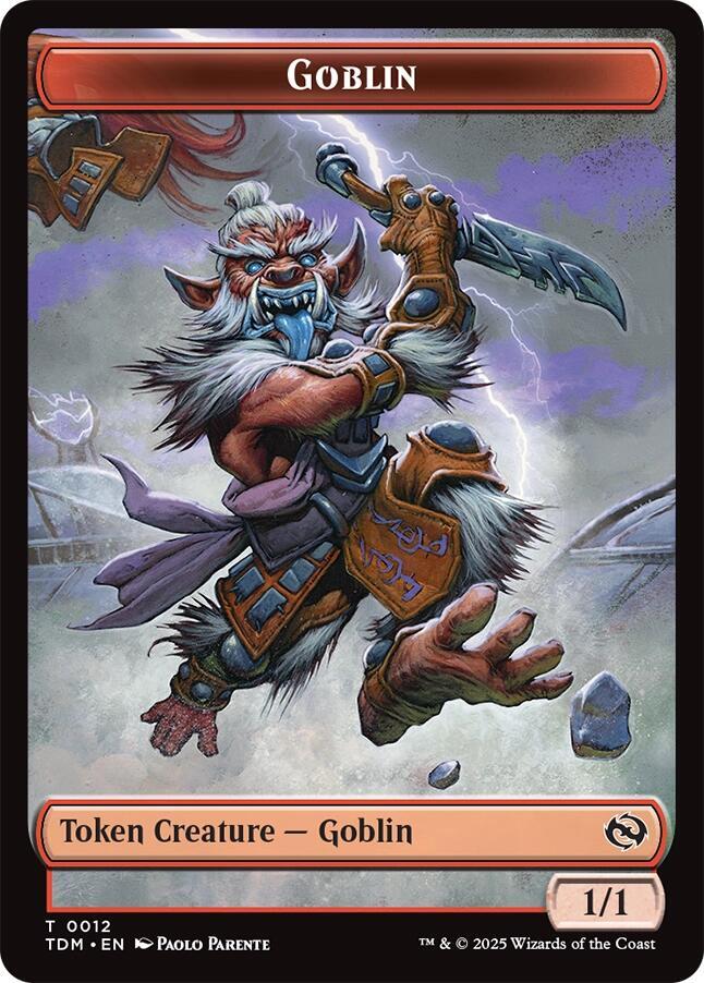 Dog // Goblin Double-Sided Token [Tarkir: Dragonstorm Commander Tokens] | Tabernacle Games
