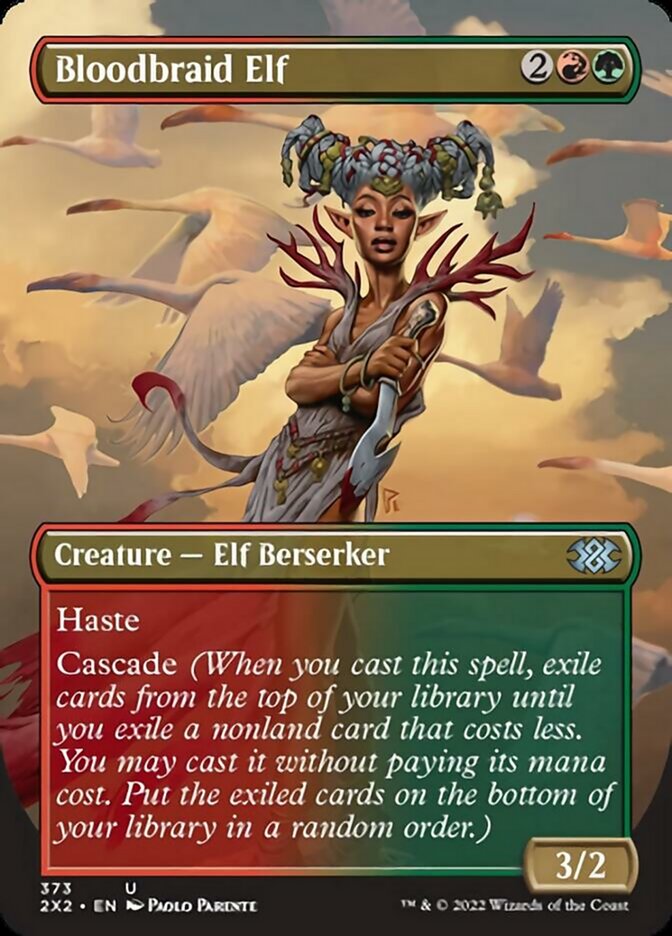 Bloodbraid Elf (Borderless Alternate Art) [Double Masters 2022] | Tabernacle Games