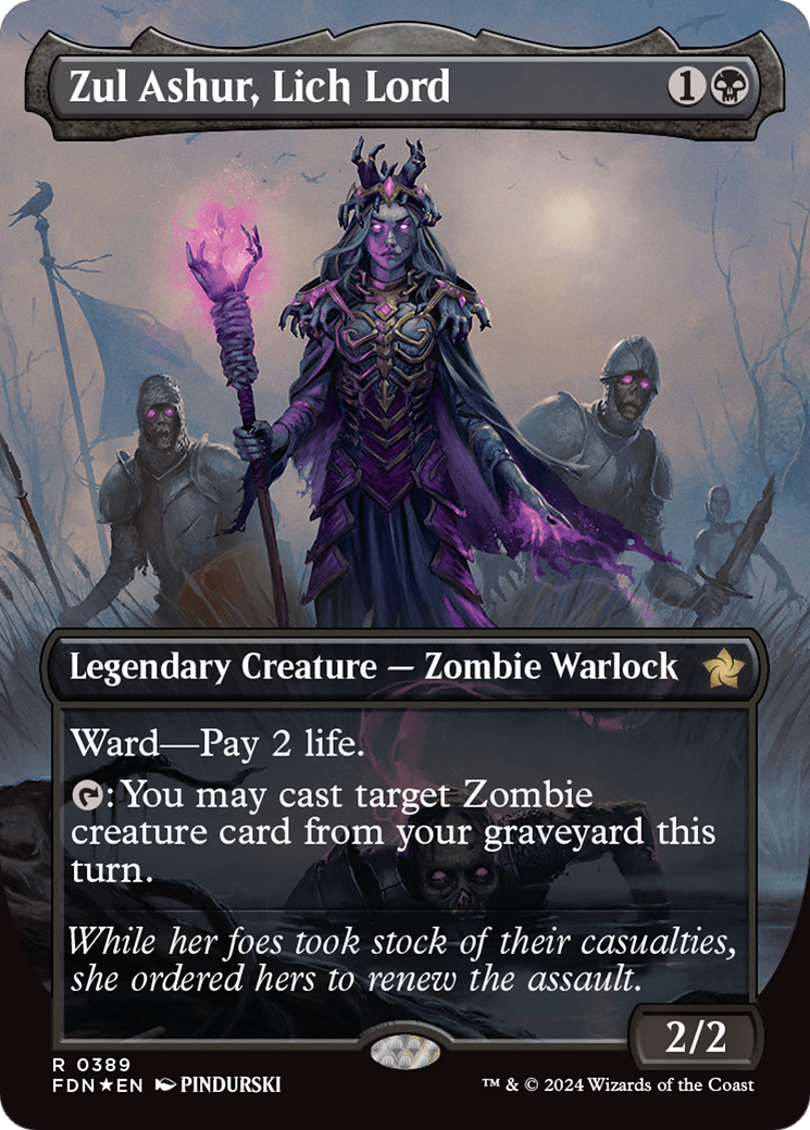 Zul Ashur, Lich Lord (Borderless) (Mana Foil) [Foundations] | Tabernacle Games