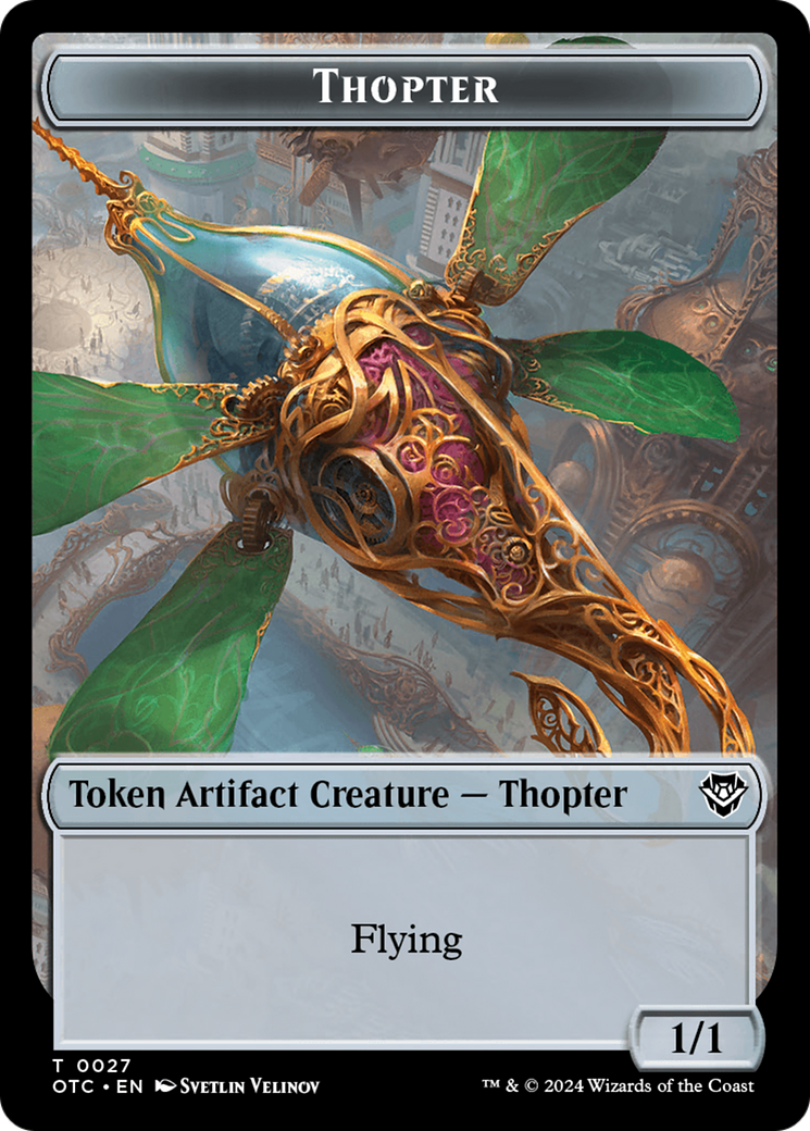 Thopter // Treasure Double-Sided Token [Outlaws of Thunder Junction Commander Tokens] | Tabernacle Games