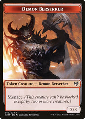 Human Warrior // Demon Berserker Double-Sided Token [Kaldheim Tokens] | Tabernacle Games