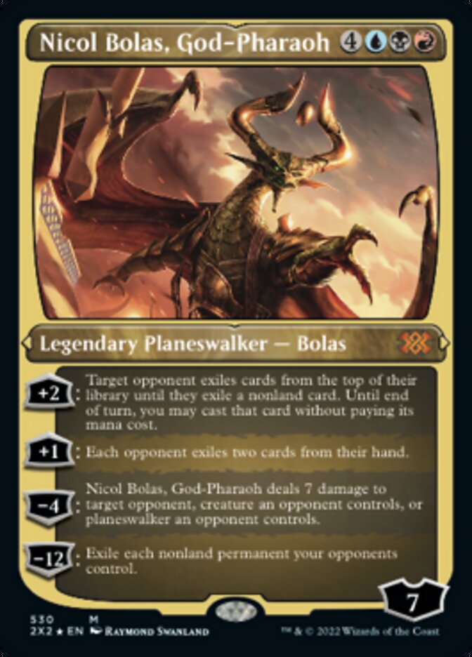 Nicol Bolas, God-Pharaoh (Foil Etched) [Double Masters 2022] | Tabernacle Games
