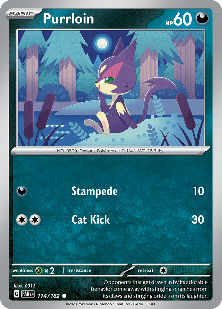 Purrloin (114/182) [Scarlet & Violet: Paradox Rift] | Tabernacle Games