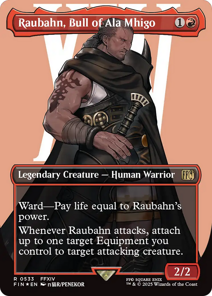 Raubahn, Bull of Ala Mhigo (Borderless) (Surge Foil) [FINAL FANTASY] | Tabernacle Games