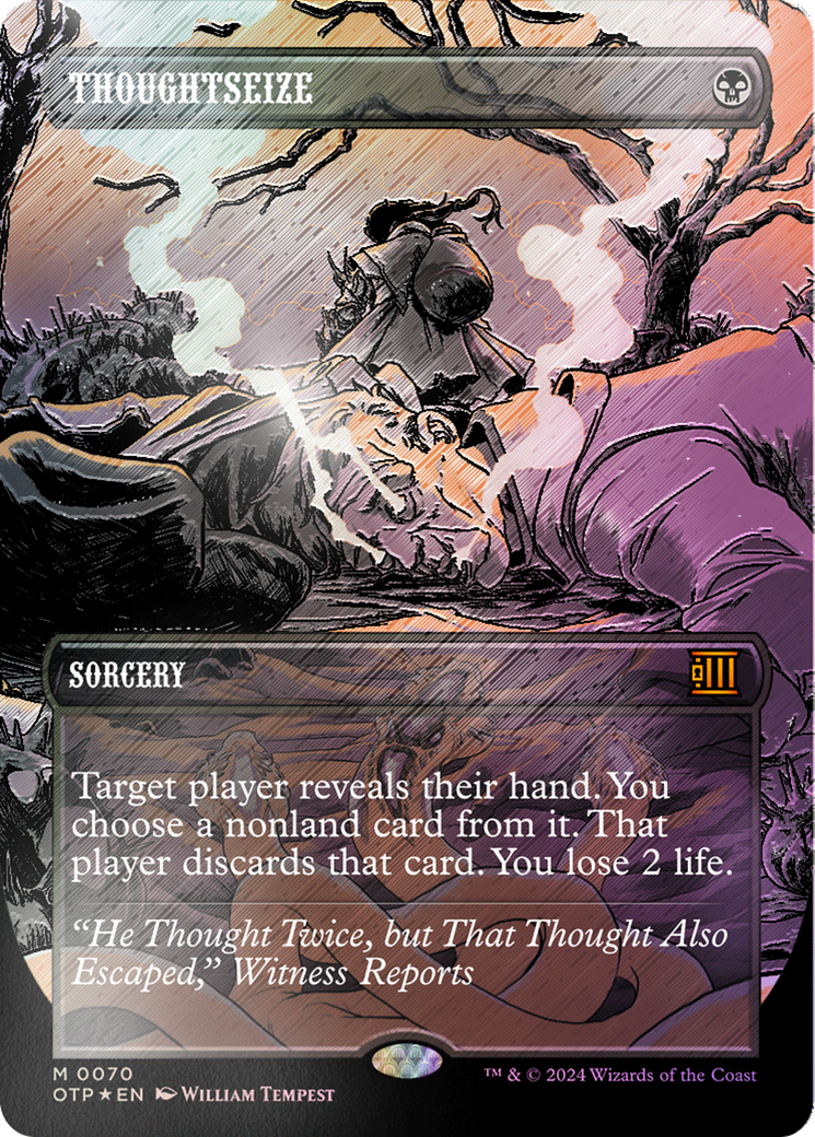 Thoughtseize (Textured Foil) [Outlaws of Thunder Junction: Breaking News] | Tabernacle Games