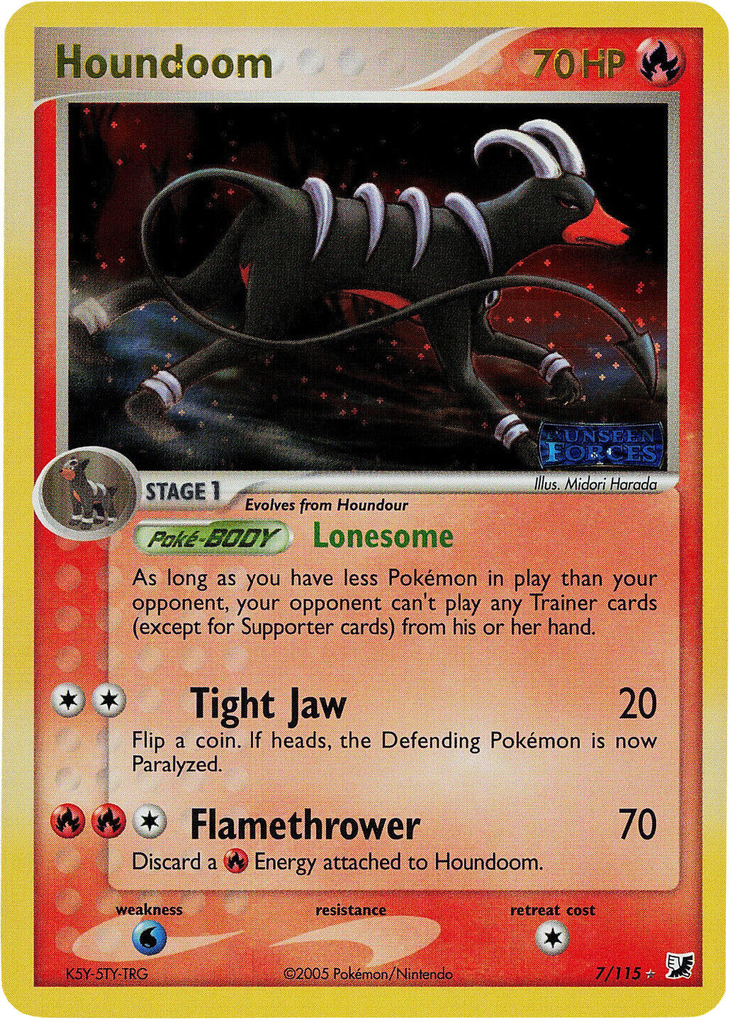 Houndoom (7/115) (Stamped) [EX: Unseen Forces] | Tabernacle Games