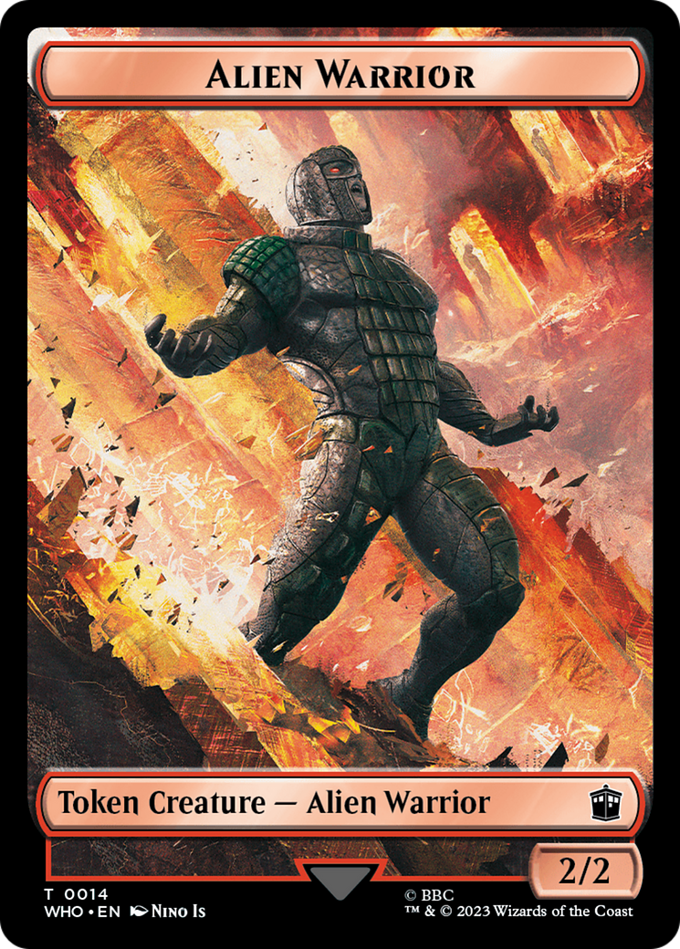 Alien Angel // Alien Warrior Double-Sided Token [Doctor Who Tokens] | Tabernacle Games