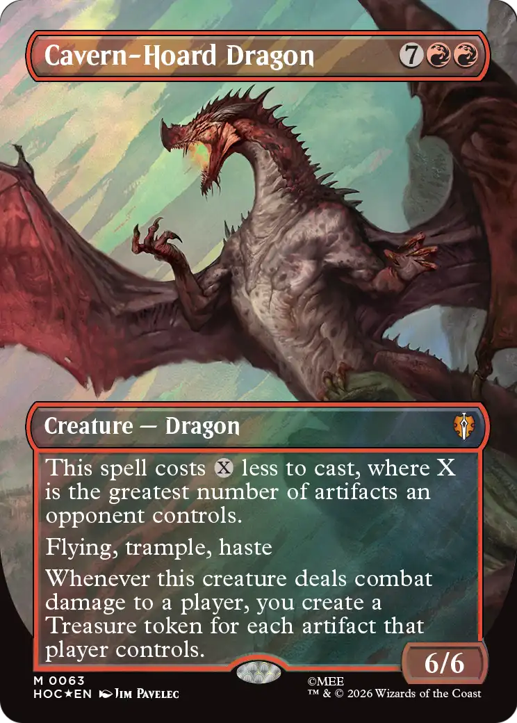 Cavern-Hoard Dragon (Borderless) (Surge Foil) [The Hobbit: Eternal-Legal] | Tabernacle Games